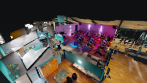 vue en coupe d'une salle de sport